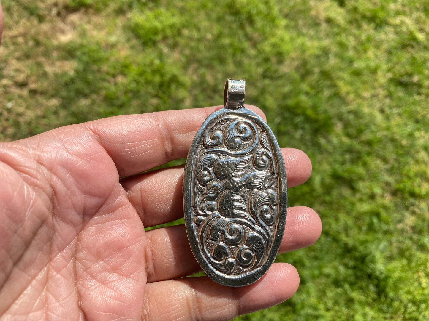 Sagittarius Symbol Hand Carved Bone Tibetan Silver Pendant, Horoscope Pendant, Zodiac Sign, Unisex Pendant, Astrology Jewelry, Cathedral