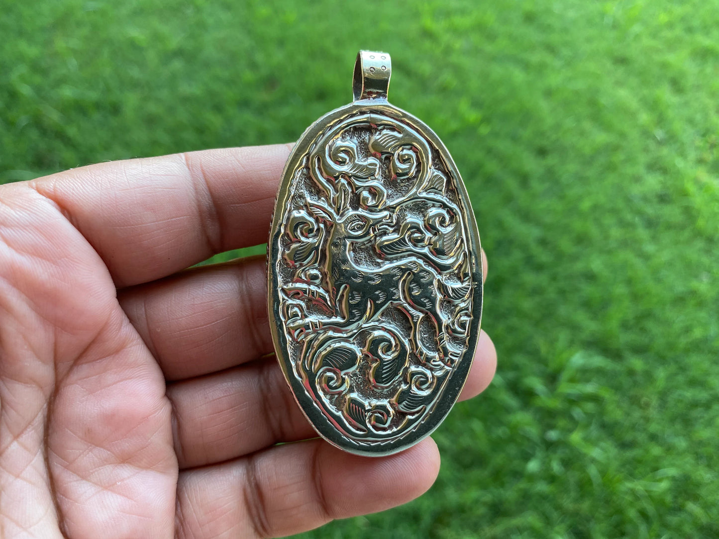 Sagittarius Zodiac Symbol Pendant, Hand Carved Buffalo Bone Tibetan Silver, Horoscope Medallion Pendant, Unisex Pendant, Astrology Jewelry
