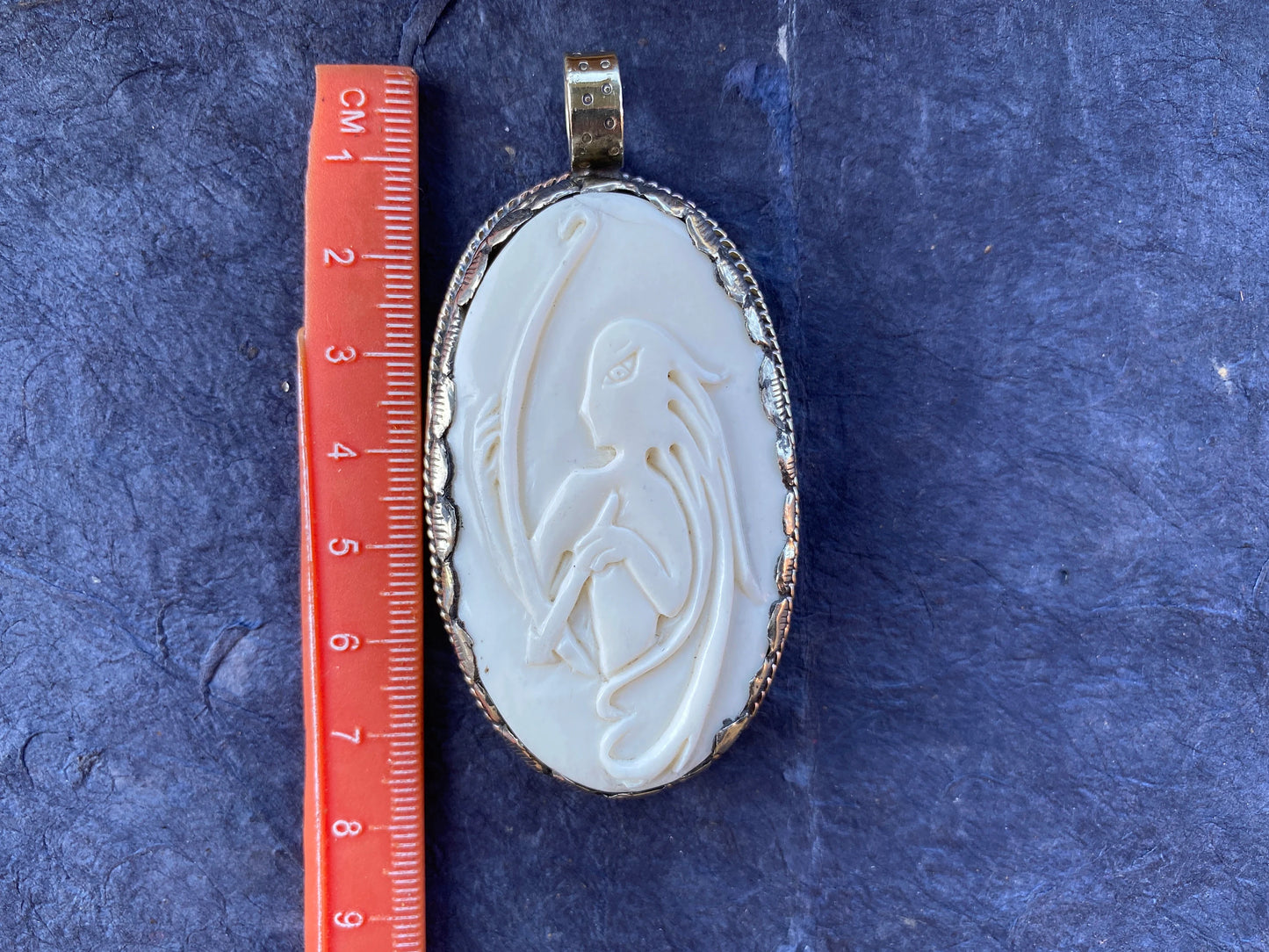 Sagittarius Zodiac Symbol Tibetan Silver Pendant, Hand Carved Buffalo Bone, Horoscope Medallion Pendant, Unisex Pendant, Astrology Jewelry