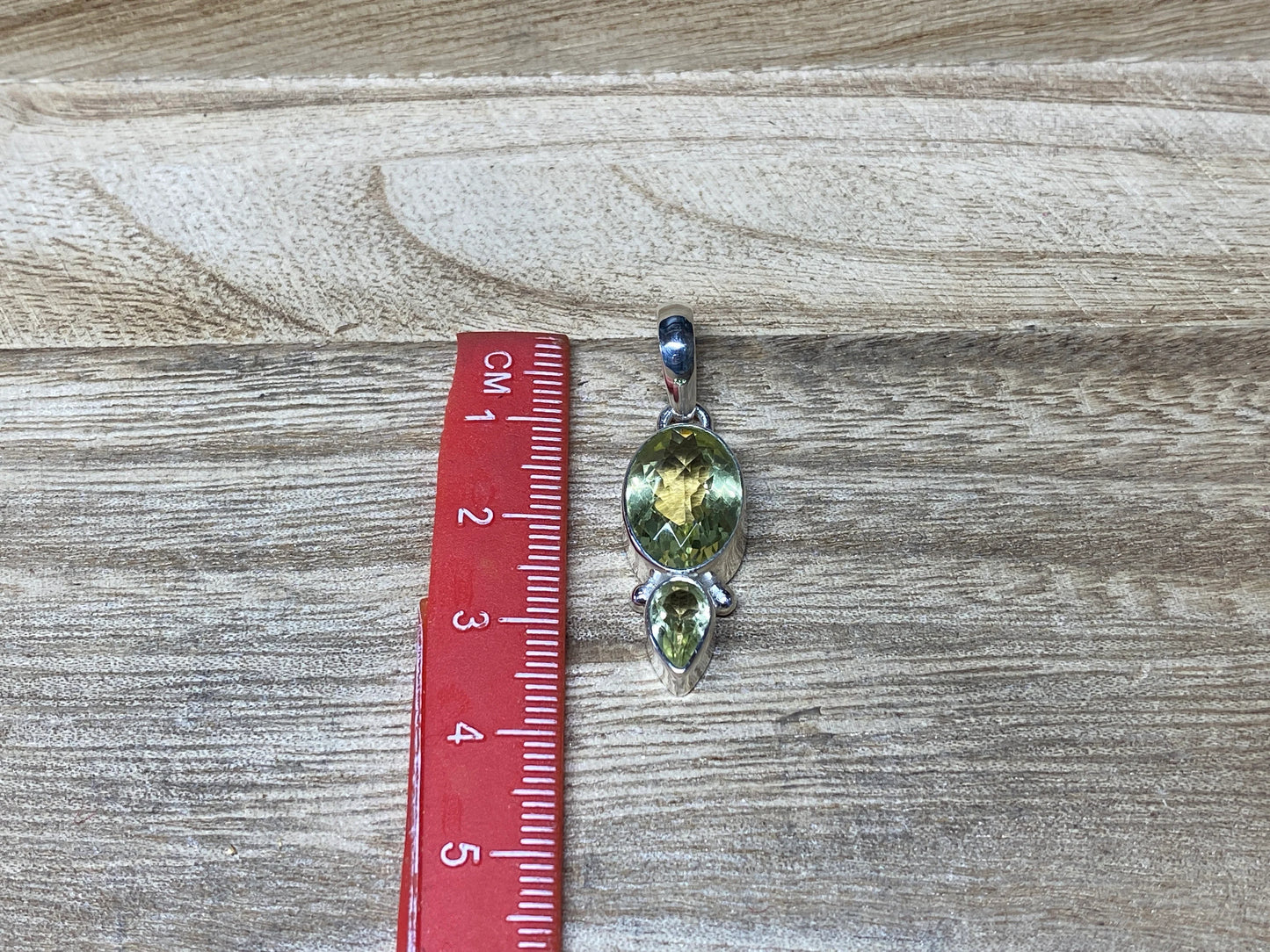 Silver Overlay Small Pendant, Faceted Green Amethyst Gemstone, Teardrop & Oval Shape, Handmade, Birthstone, for Necklace, Himalayan Jewelry