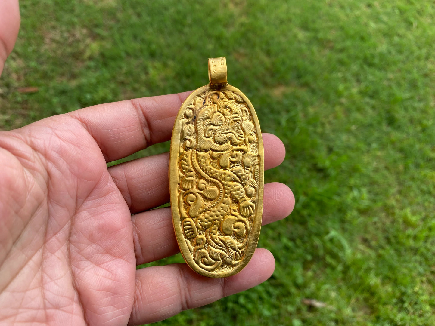 Skull with Eagle Pendant, High Quality 18K Matte Gold Overlay Non Tarnish, Carved Buffalo Bone, Unisex Skull Pendant, for Men or Women, Boho