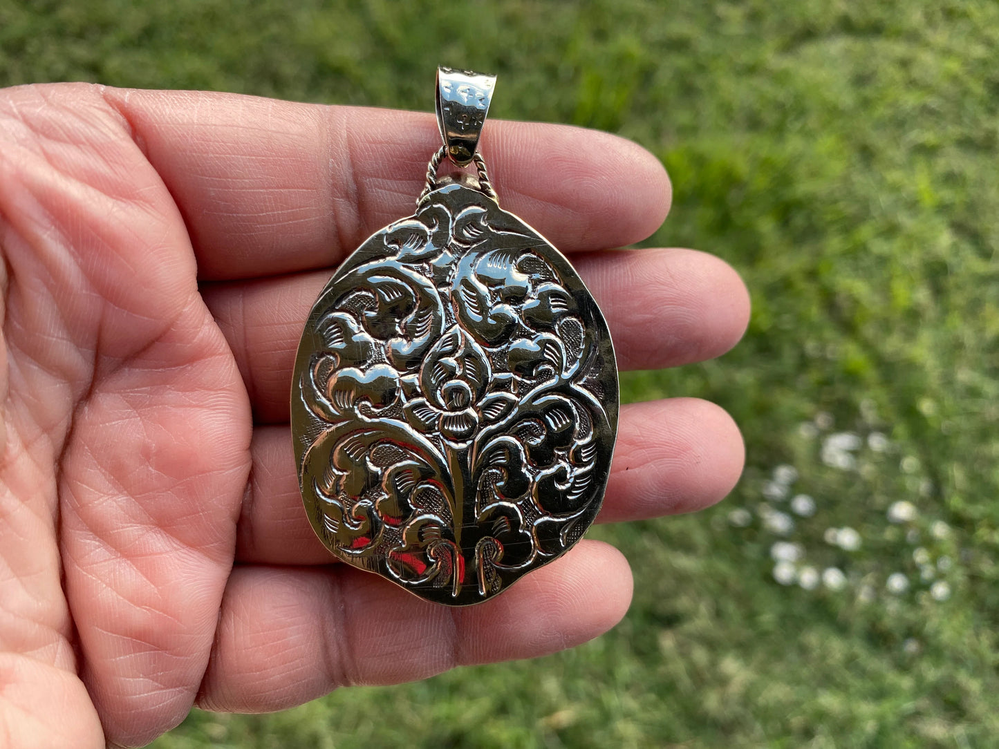 Skull with Eagle Tibetan Silver Pendant Carved Buffalo Bone Pendant, Unisex Skull Pendant, Jewelry for Men or Women, Sugar Skull, Skeleton