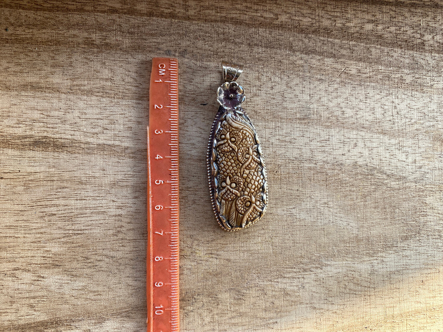 Small Baby Owl Face Hand Carved Buffalo Bone Tibetan Silver Pendant, Men or Women's Jewelry, Tribal Jewelry, Celtic Owl Jewelry, Bird Lover