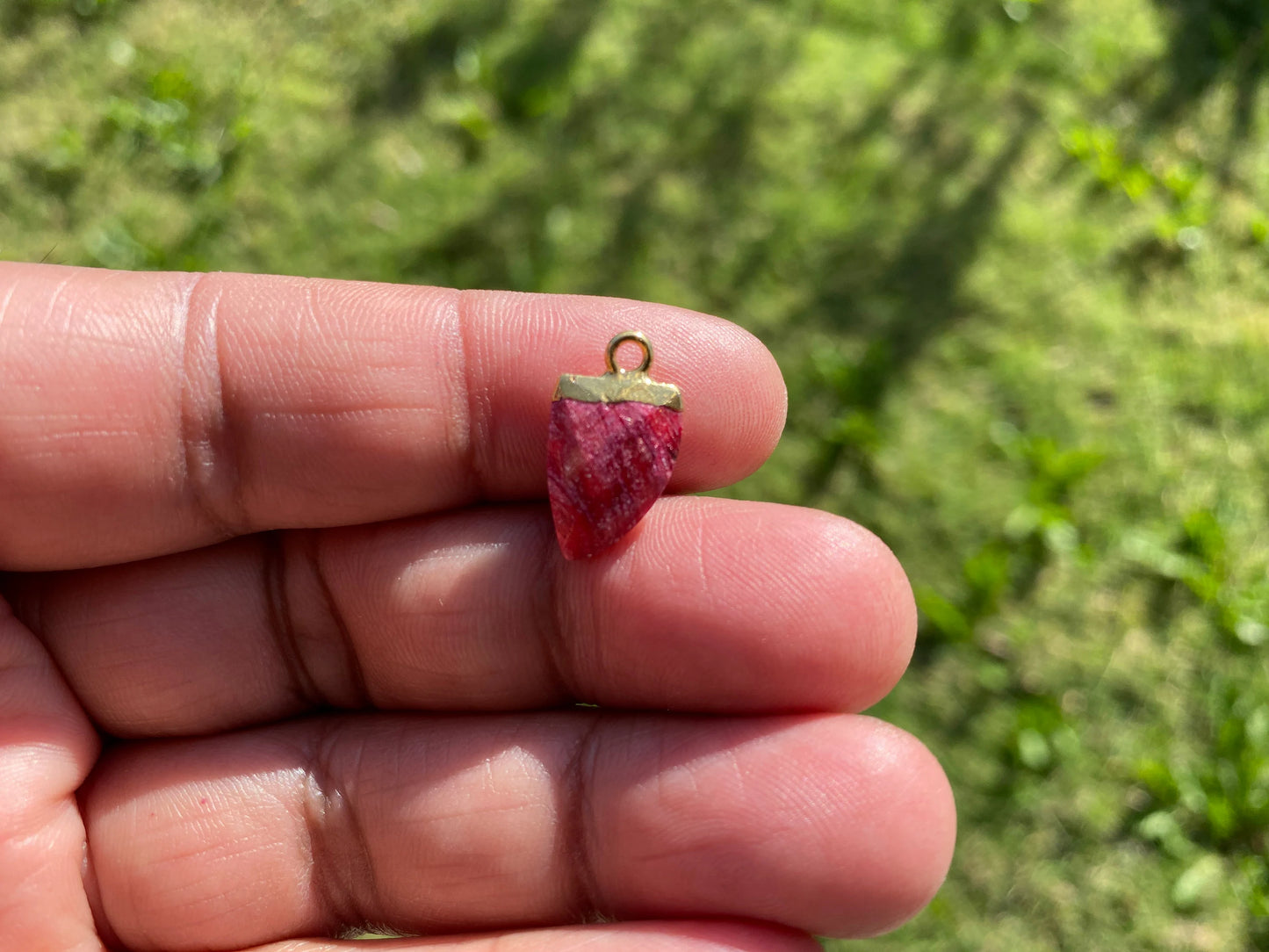 Small Birthstone Gemstone Drop Charm, Sterling Silver Bail, 18K Gold Electroplated, Gold Edge Stone Semi Precious Gem, Faceted Gemstone Drop
