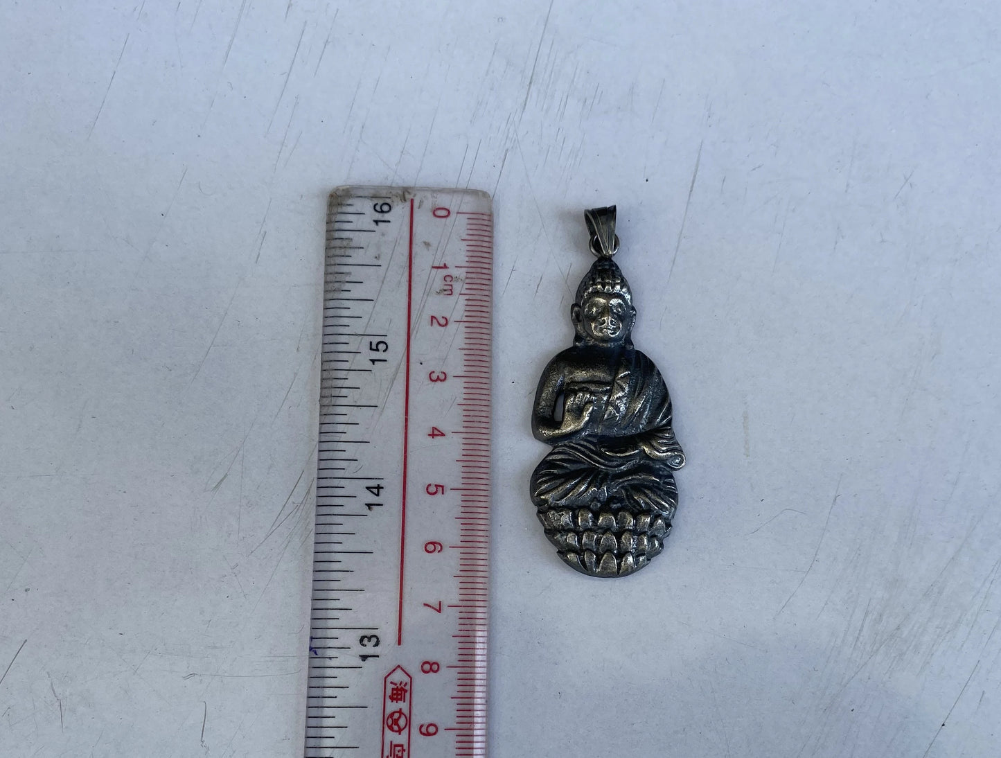 Small Buddha Tibetan Silver Overlay Brass Pendant for Peace and Serenity | Meditation Pendant, Yoga Pendant, Spiritual Jewelry, Gift Pendant