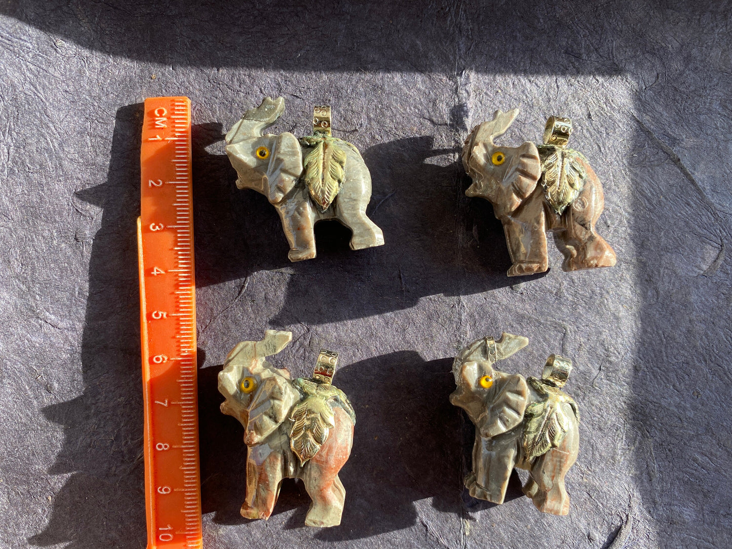 Small Carved Elephant Tibetan Silver Pendant, Soapstone Elephant Jewelry, Stone Totem Animal, Spirit Animal Gift, Animal Lover's Jewelry