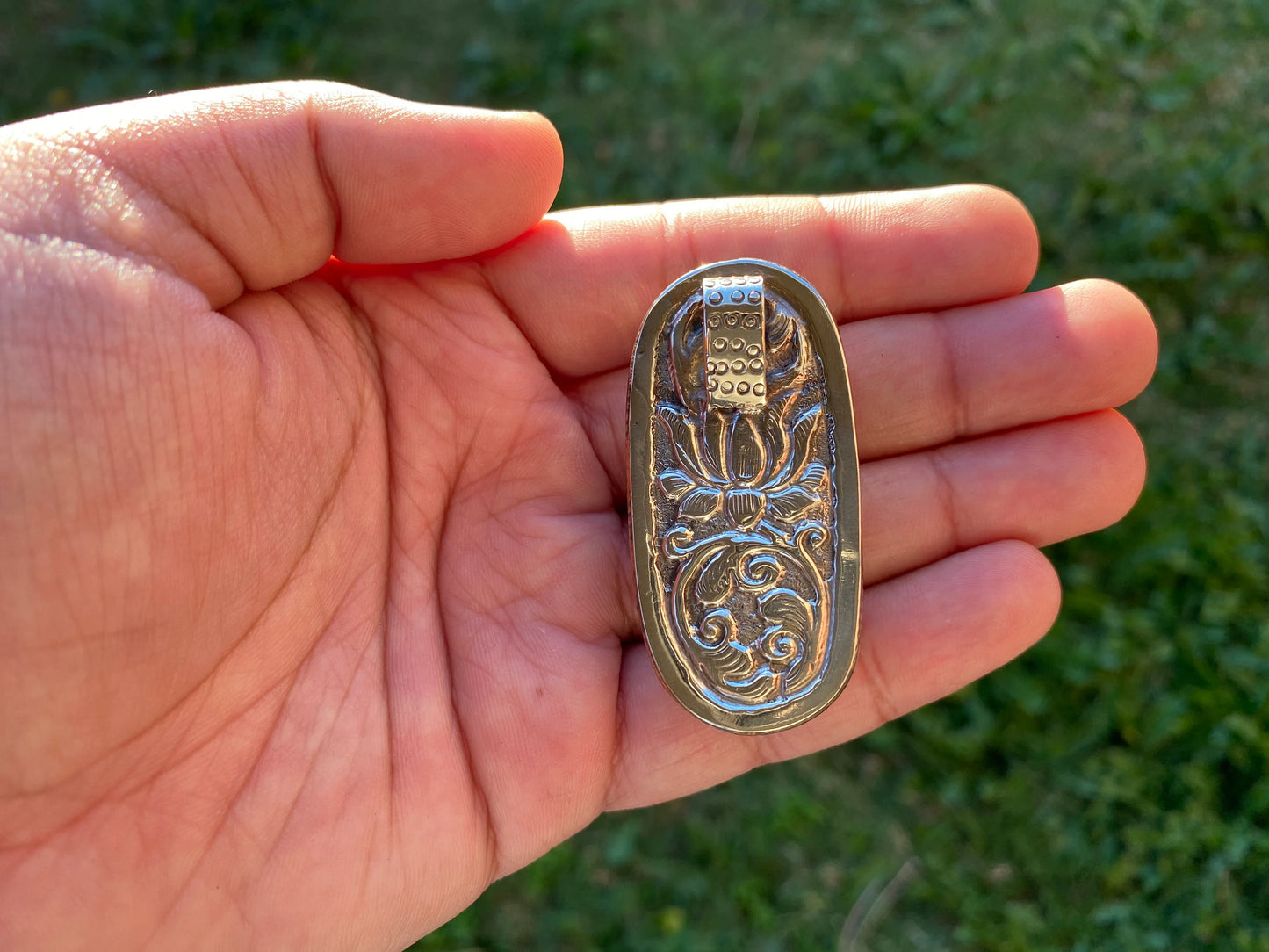 Small Dorje Pendant, Hand Carved Buffalo Bone Amulets, Tibetan Silver Pendant, Men or Women Jewelry, Buddhist Jewelry, Vajra Pendant