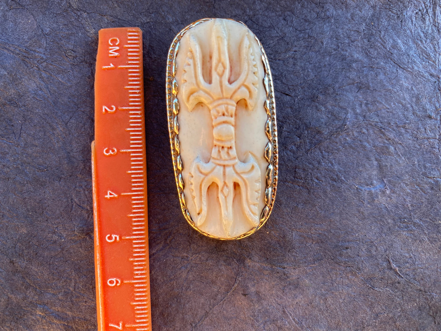 Small Dorje Pendant, Hand Carved Buffalo Bone Amulets, Tibetan Silver Pendant, Men or Women Jewelry, Buddhist Jewelry, Vajra Pendant