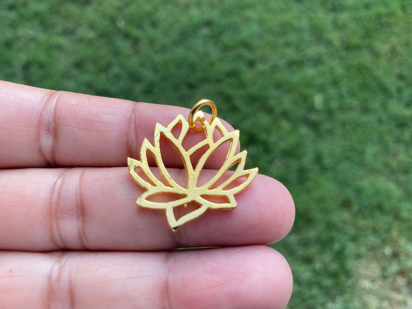 Small Lotus Flower Gold Charm, Gold Overlay Over Brass, Charms for Earring/Necklace/Bracelets,Bridesmaids, Jewelry Findings,Jewelry Supplies