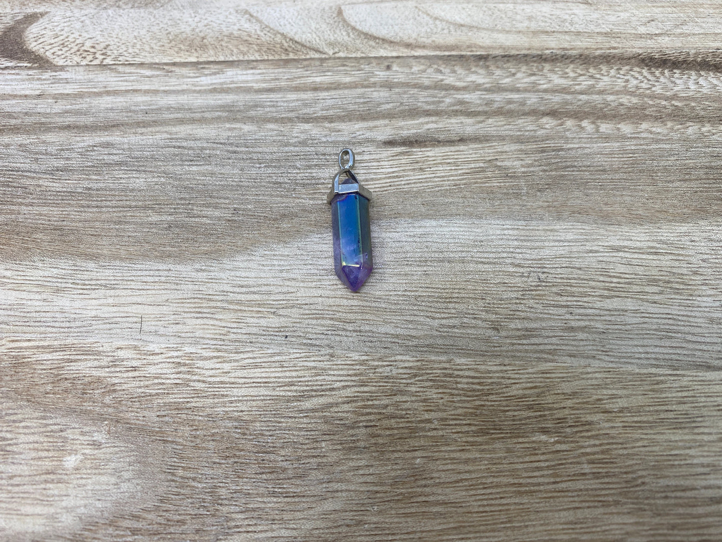 Small Pointed Natural Gemstones Pendant, Tibetan Silver, Crystal/Rose Quartz/Fluorite/Lapis or Amethyst Natural Stone, Pendant for Necklace