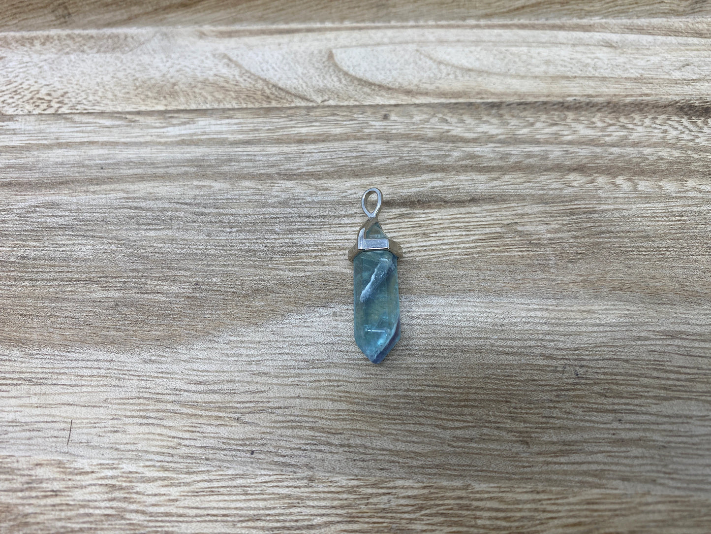 Small Pointed Natural Gemstones Pendant, Tibetan Silver, Crystal/Rose Quartz/Fluorite/Lapis or Amethyst Natural Stone, Pendant for Necklace