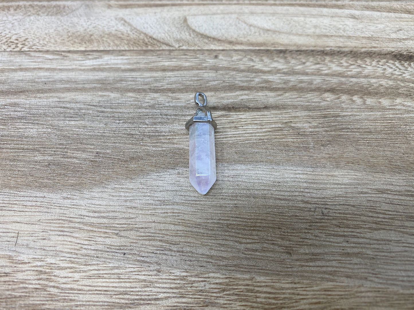 Small Pointed Natural Gemstones Pendant, Tibetan Silver, Crystal/Rose Quartz/Fluorite/Lapis or Amethyst Natural Stone, Pendant for Necklace