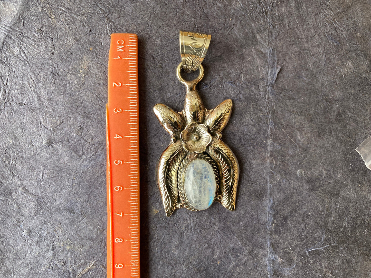 Small Tibetan Silver Natural Moonstone Pendant, Hand carved Necklace Pendant, Women's Jewelry, Jewelry from Nepal, Moonstone Jewelry, Boho