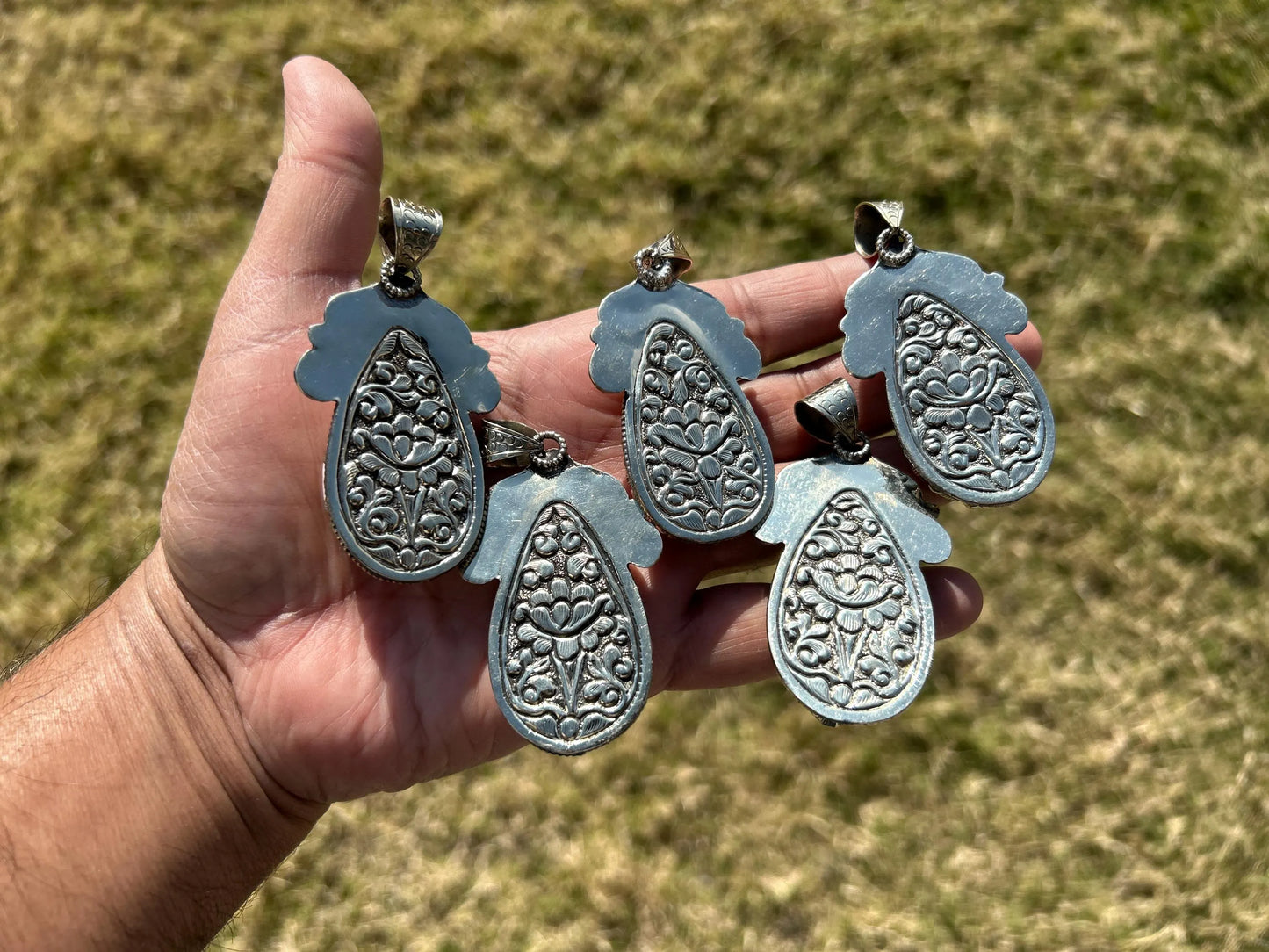 Spiny Oyster Handcrafted Tibetan Silver Pendant, Nature Crafted, Desert Sea Gem, Oceanic Ornament, Ocean Jewel, Ocean Inspired Jewelry