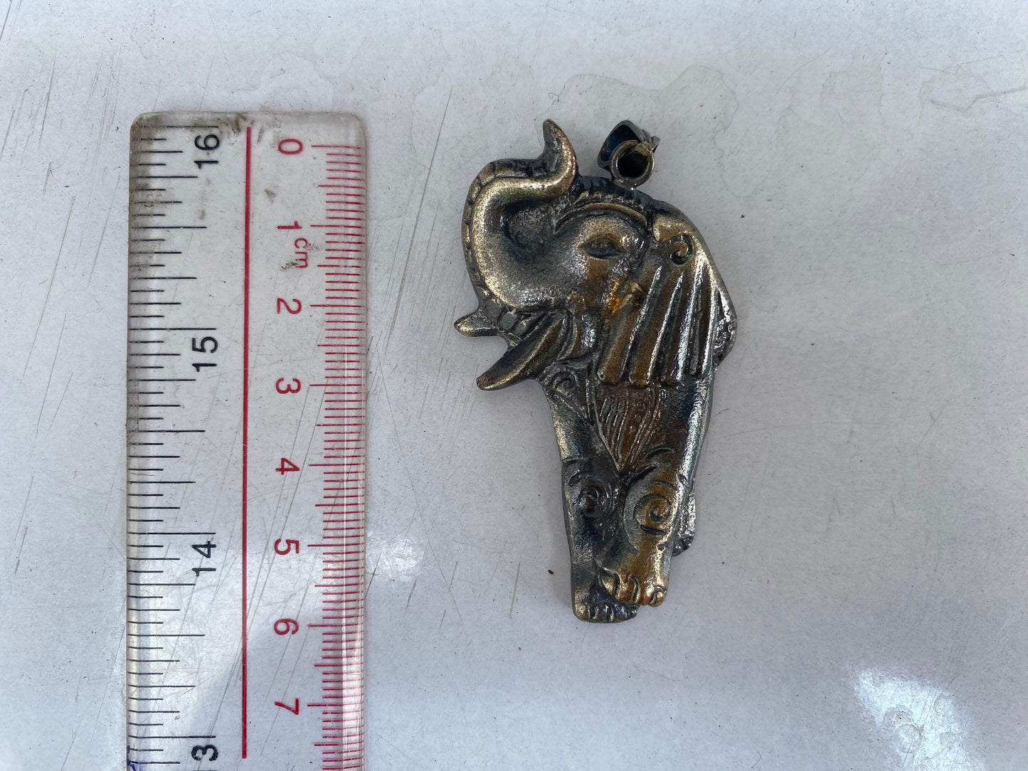 Carved Elephant in Tibetan Silver Overlay Pendant, Spirit Animal Gift, Animal Lover's Jewelry, Daily Wear, Unisex Pendant.