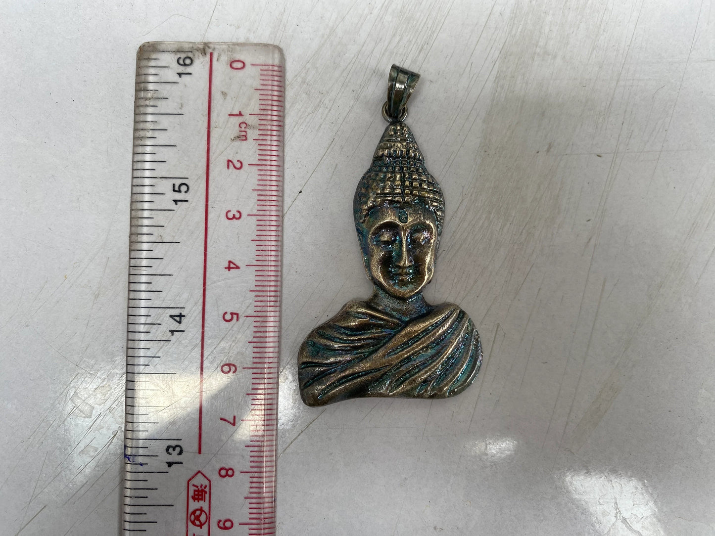 Symbol of Peace: Beautifully Handcrafted Buddha in Silver Overlay Brass Pendant, Feel the Peace and Serenity, Pendant for Positivity.