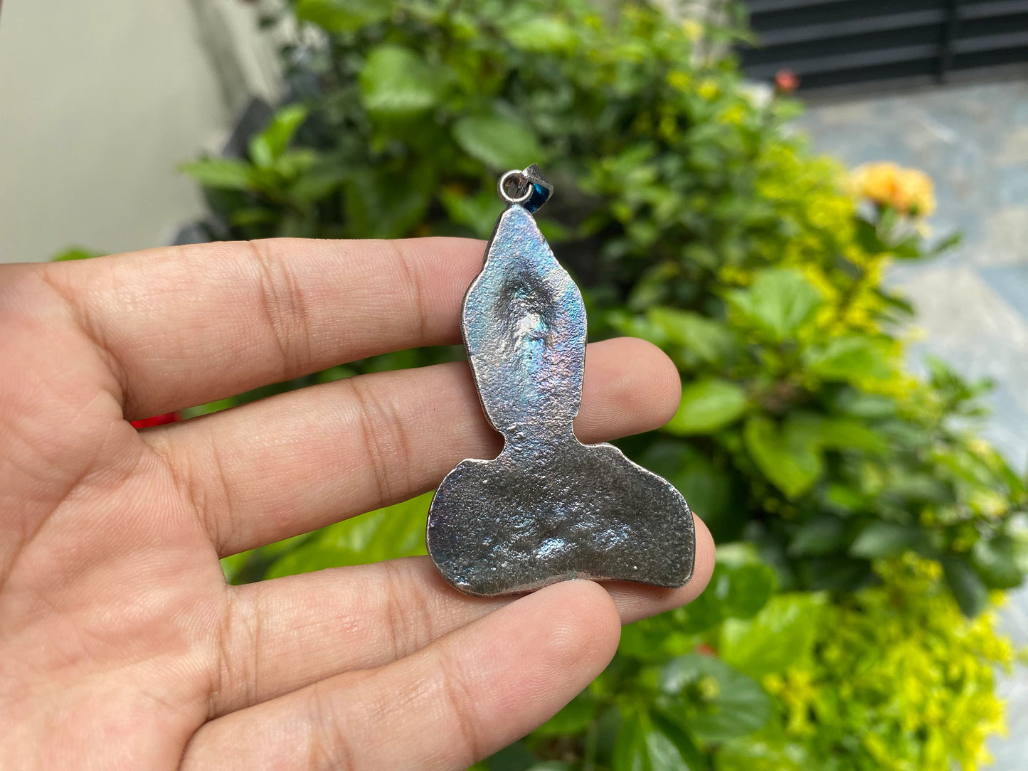 Symbol of Peace: Beautifully Handcrafted Buddha in Silver Overlay Brass Pendant, Feel the Peace and Serenity, Pendant for Positivity.