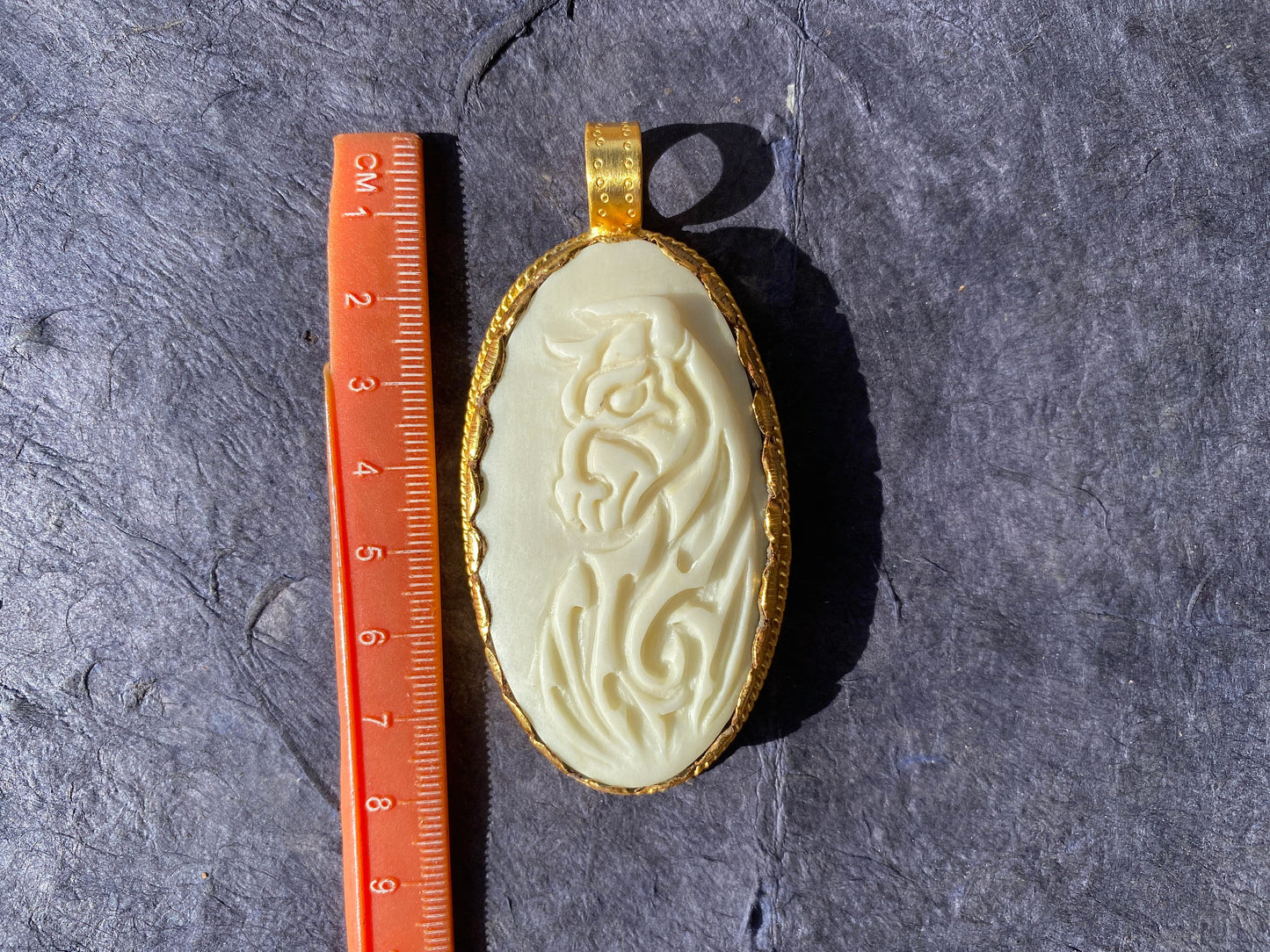 Taurus Zodiac Sign Bone Pendant, 18k Brushed Gold Overlay with Anti Tarnish Pendant, Horoscope Medallion, Bull Zodiac Symbol, Zodiac Jewelry