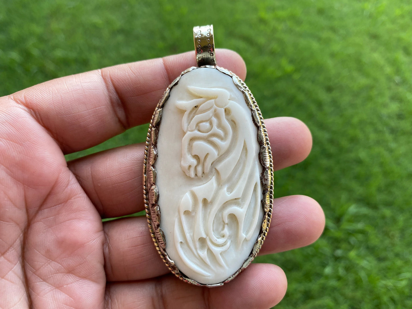 Taurus Zodiac Sign Bone Pendant, Tibetan Silver, Horoscope Medallion, Unisex Pendant, Astrological Sign, Bull Zodiac Symbol, Zodiac Jewelry