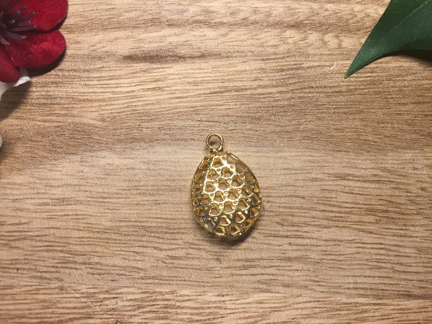 Tear Drop Charm /Pendant, 18K Gold Overlay Over Brass, Charms for Earring Necklace Bracelets, Bridesmaids Pendant, Findings,Jewelry Supplies