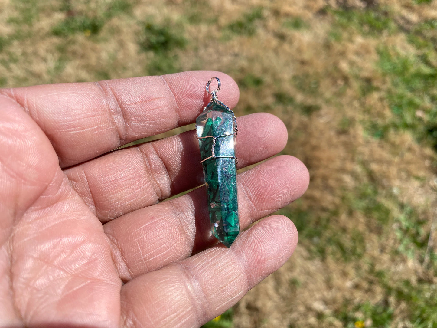 Terminated Pointed Silver Plated Wire Wrapped Gemstone, Crown Chakra, Healing Stone, Bridesmaids Jewelry, Cleansing Stone, Quartz Pendants