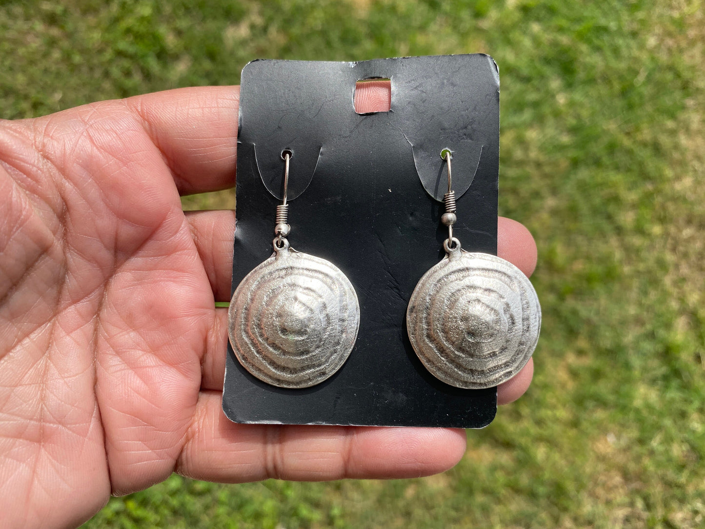 Tibetan Design Earrings, Antique Silver Plated Earrings, Tribal Earrings, Boho Earrings, Circle Shape Earrings, Gipsy Earrings, Ethnic