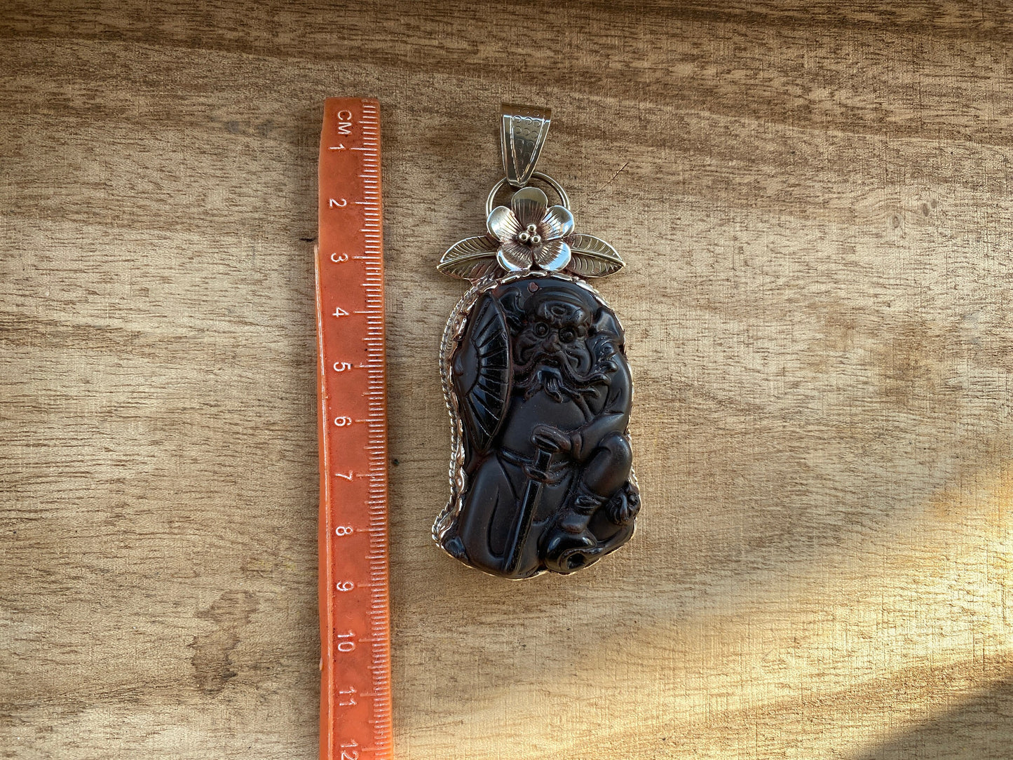 Tibetan God Tibetan Silver Pendant, Black Obsidian Jewelry, Tibetan Buddhist Jewelry, Unique Jewelry, Religious Jewelry, Symbolic Jewelry