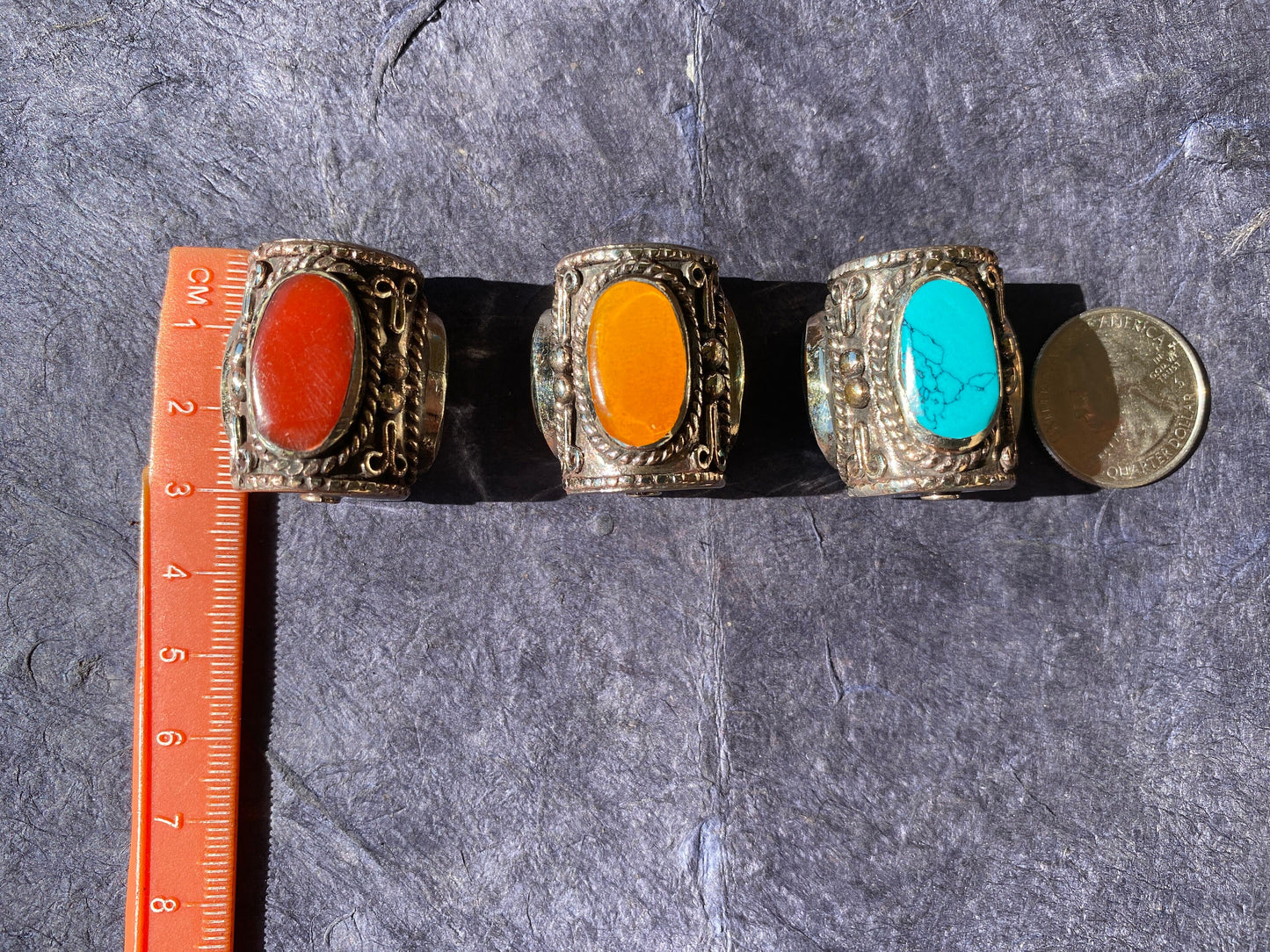Tibetan Silver Guru Bead, Turquoise, Coral Inlaid, Himalayan Bead for Necklace, Bracelet Charm, Mala Bead, Hill Tribe Center Bead