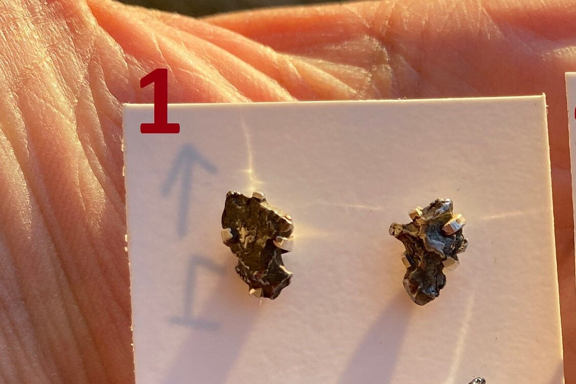 Tiny Natural Raw Pyrite Stud Sterling Silver Earrings, Stud Earring, Prong Earring, Pyrite Earrings, Pyrite Crystal Earring, Healing Crystal