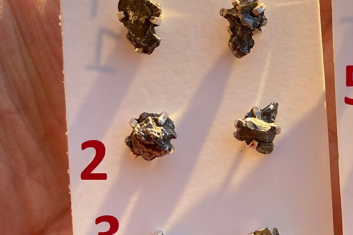 Tiny Natural Raw Pyrite Stud Sterling Silver Earrings, Stud Earring, Prong Earring, Pyrite Earrings, Pyrite Crystal Earring, Healing Crystal