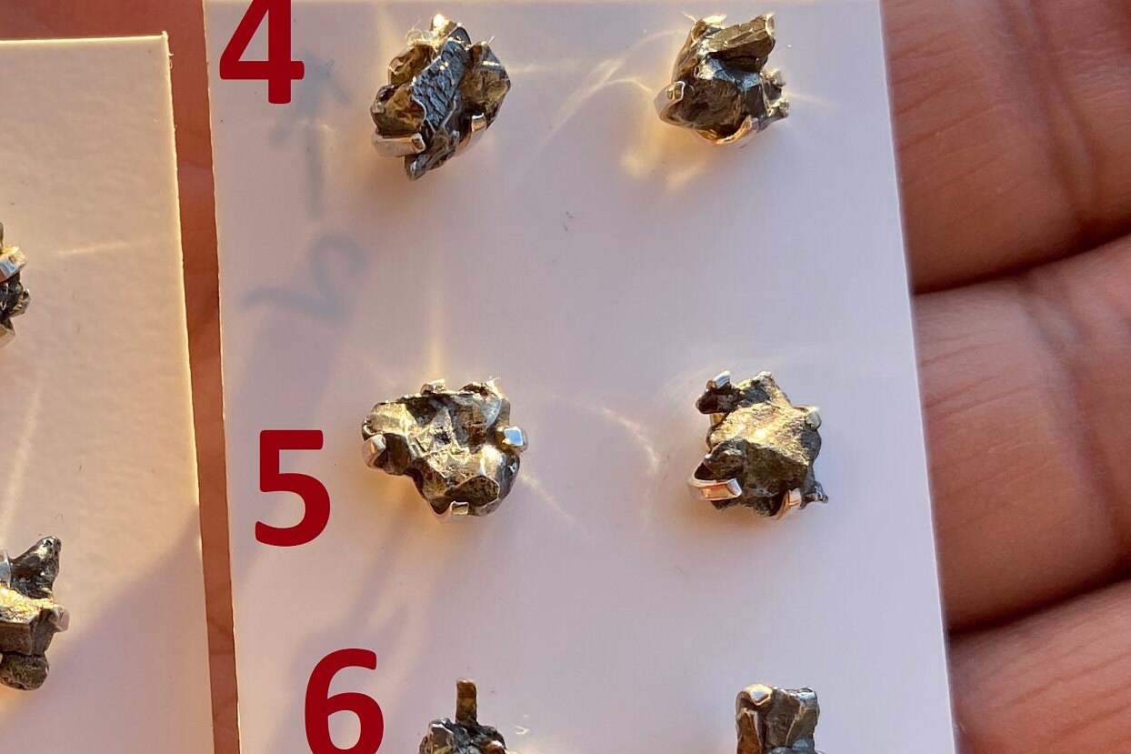 Tiny Natural Raw Pyrite Stud Sterling Silver Earrings, Stud Earring, Prong Earring, Pyrite Earrings, Pyrite Crystal Earring, Healing Crystal
