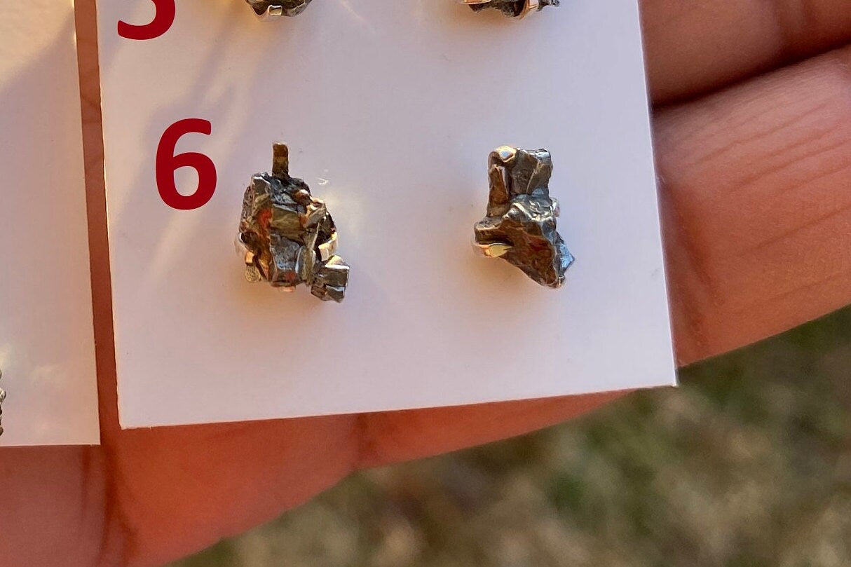 Tiny Natural Raw Pyrite Stud Sterling Silver Earrings, Stud Earring, Prong Earring, Pyrite Earrings, Pyrite Crystal Earring, Healing Crystal