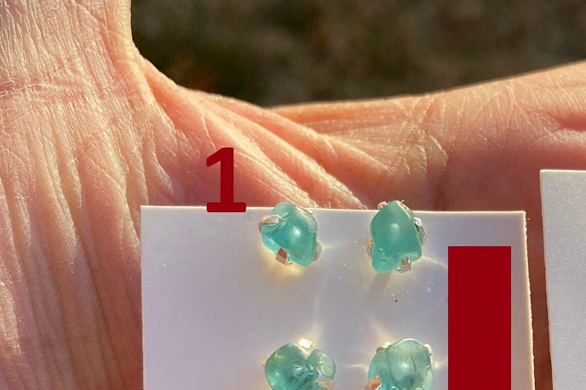 Tiny Raw Blue Apatite Gemstone 92.5 Sterling Silver Stud Earrings, Healing Crystal Earring, Natural Stone Earring, Bridesmaids Jewelry