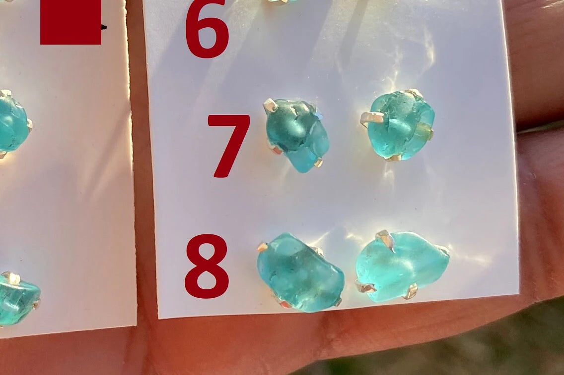 Tiny Raw Blue Apatite Gemstone 92.5 Sterling Silver Stud Earrings, Healing Crystal Earring, Natural Stone Earring, Bridesmaids Jewelry