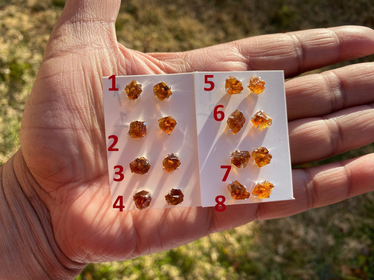 Tiny Raw Citrine Studs Earrings, Sterling Silver Earrings, Rough Citrine Sterling Silver Earring, Raw Citrine Earring, November Birthstone