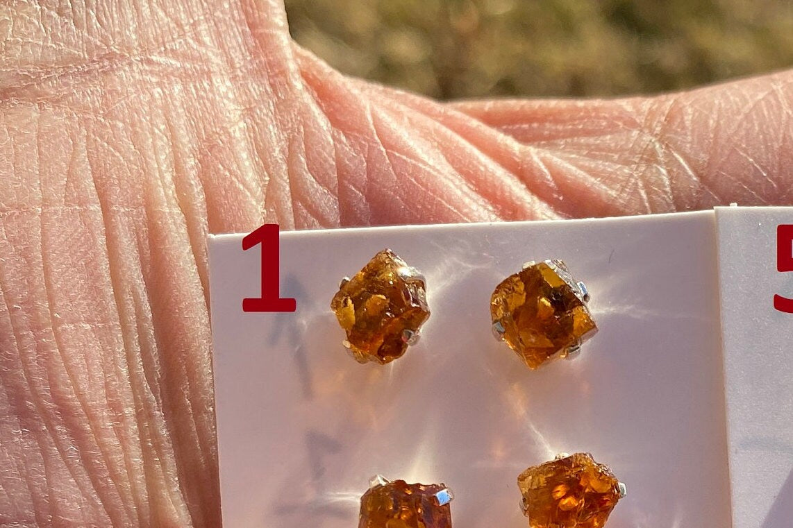 Tiny Raw Citrine Studs Earrings, Sterling Silver Earrings, Rough Citrine Sterling Silver Earring, Raw Citrine Earring, November Birthstone