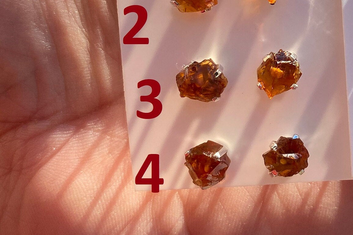 Tiny Raw Citrine Studs Earrings, Sterling Silver Earrings, Rough Citrine Sterling Silver Earring, Raw Citrine Earring, November Birthstone