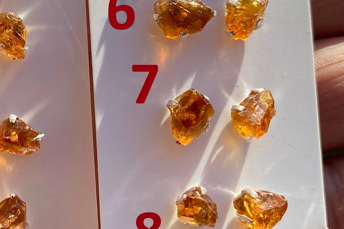 Tiny Raw Citrine Studs Earrings, Sterling Silver Earrings, Rough Citrine Sterling Silver Earring, Raw Citrine Earring, November Birthstone