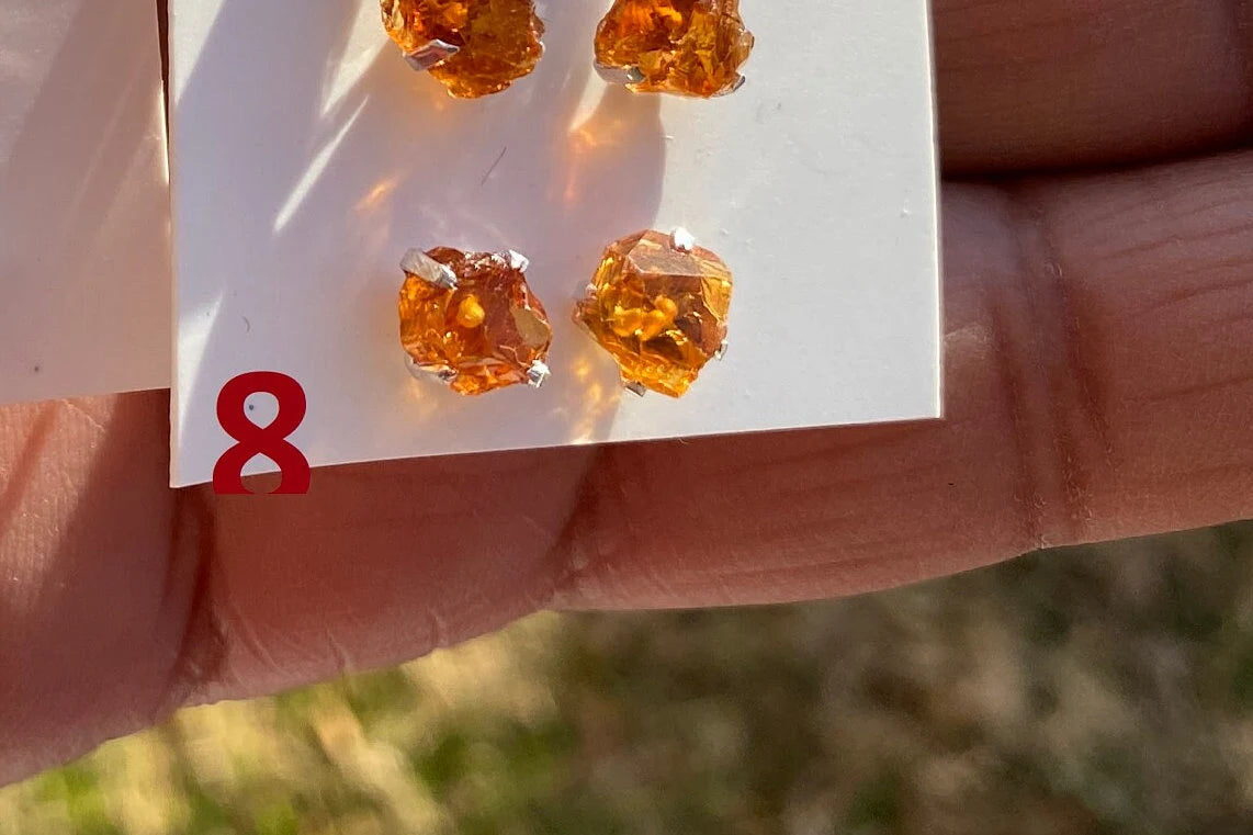 Tiny Raw Citrine Studs Earrings, Sterling Silver Earrings, Rough Citrine Sterling Silver Earring, Raw Citrine Earring, November Birthstone