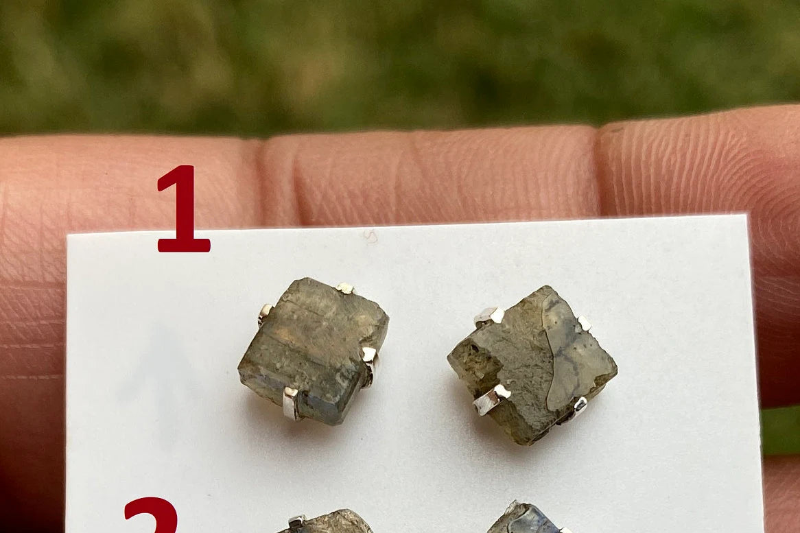 Tiny Raw Labradorite Sterling Silver Earring, Raw Prong Set Stud Earrings, Natural Stone Stud Earring, February Birthstone, Gemstone Earring