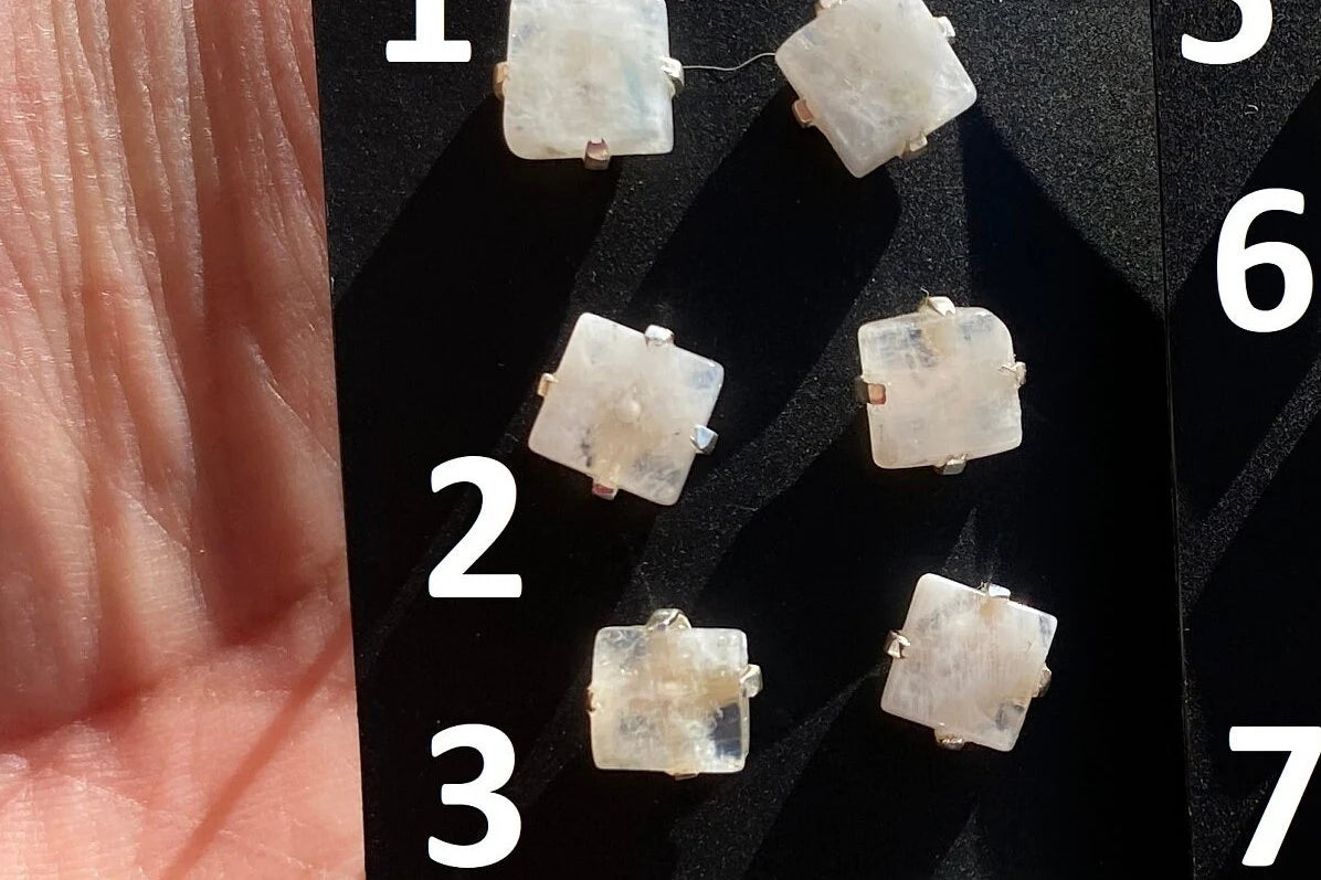 Tiny Raw Rainbow Natural Moonstone Gemstone Stud Earrings, Sterling Silver Earrings, Prong Stud Earring, Crystal Stud, June Birthstone
