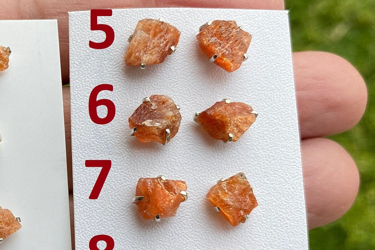 Tiny Raw Sunstone Studs Earrings, Sterling Silver Earrings, Rough Sunstone Sterling Silver Earring, Raw Sunstone Earring, Birthstone