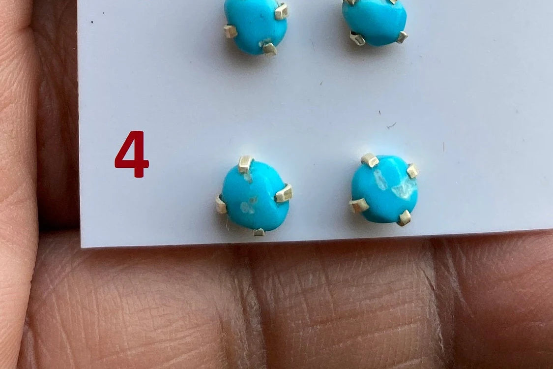 Tiny Raw Turquoise Stud, Sterling Silver Earring, Elegant, Dainty, Stylish Natural Stone Stud Earrings, Raw Stone Stud For Girl, Rough Stone