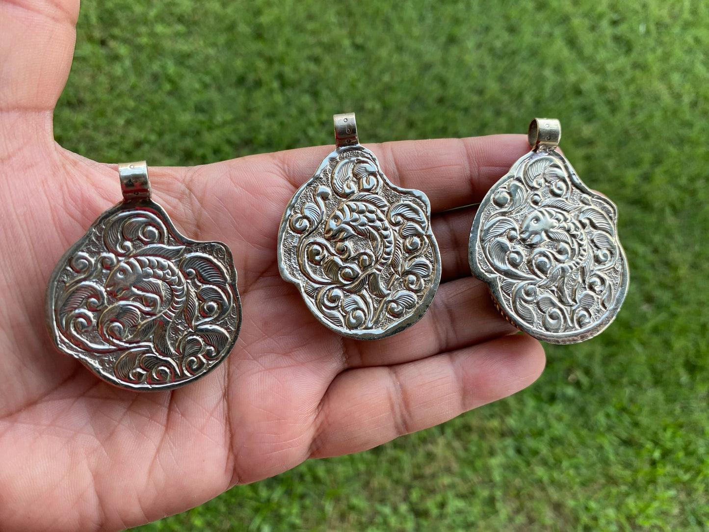 Turquoise Natural Stone Tibetan Silver Pendant, Native American Style, Ethnic Tibetan Jewelry, Energy Stone, Birthstone, For Men or Women
