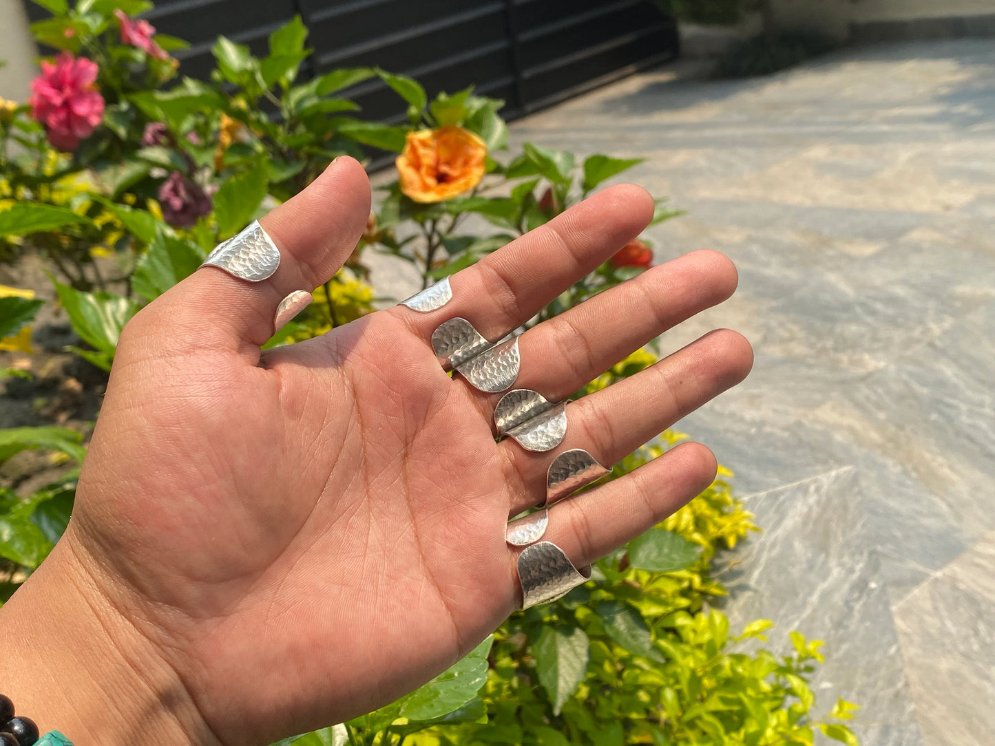 Turquoise Temptation: Silver & Gold Overlay Ring, Two Tone Ring, Hammered Ring, Unisex Aesthetic Ring.