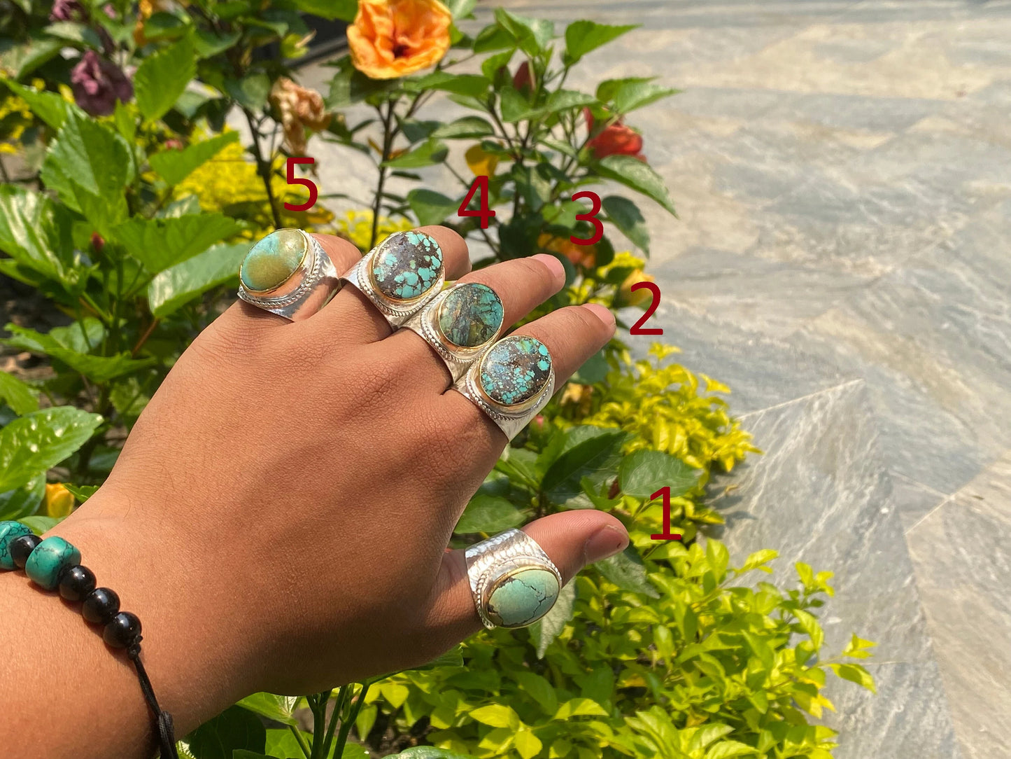 Turquoise Temptation: Silver & Gold Overlay Ring, Two Tone Ring, Hammered Ring, Unisex Aesthetic Ring.