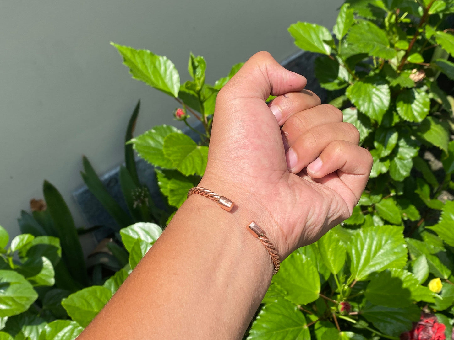 Twisted Copper Bracelet, Adjustable Copper Bracelet, Unisex Bracelet, Yin Yang adorned on twisted Bracelet, Bracelet for Daily wear, Gift.