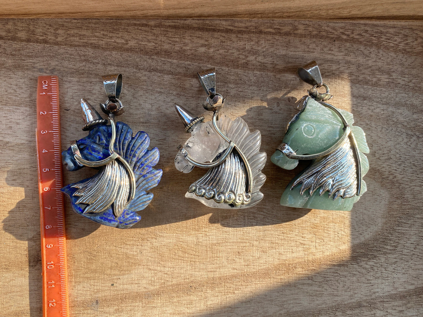 Unicorn Crystal Tibetan Silver Pendant, Lapis Horse Head, Aventurine Unicorn, Protection Amulet, Legendary Symbol, Mystical Gift,