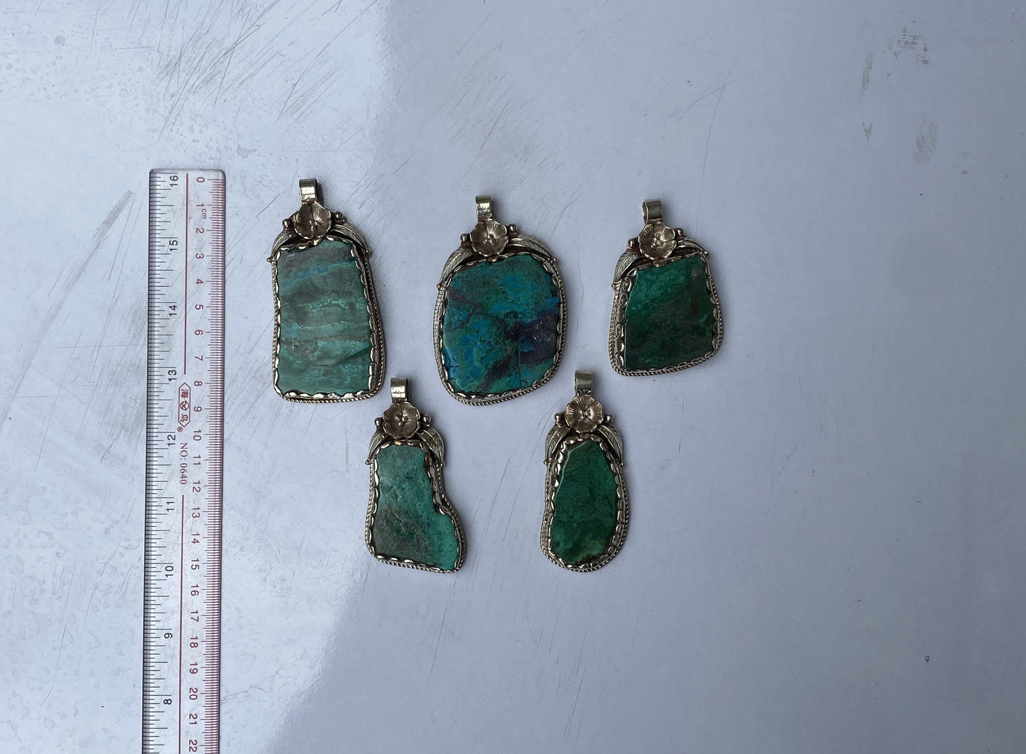 Unique Handmade Healing Raw Chrysocolla Pendant – Unisex Boho Chic Jewelry, Natural Gemstone Pendant, Perfect for gift, Hammered pendant.