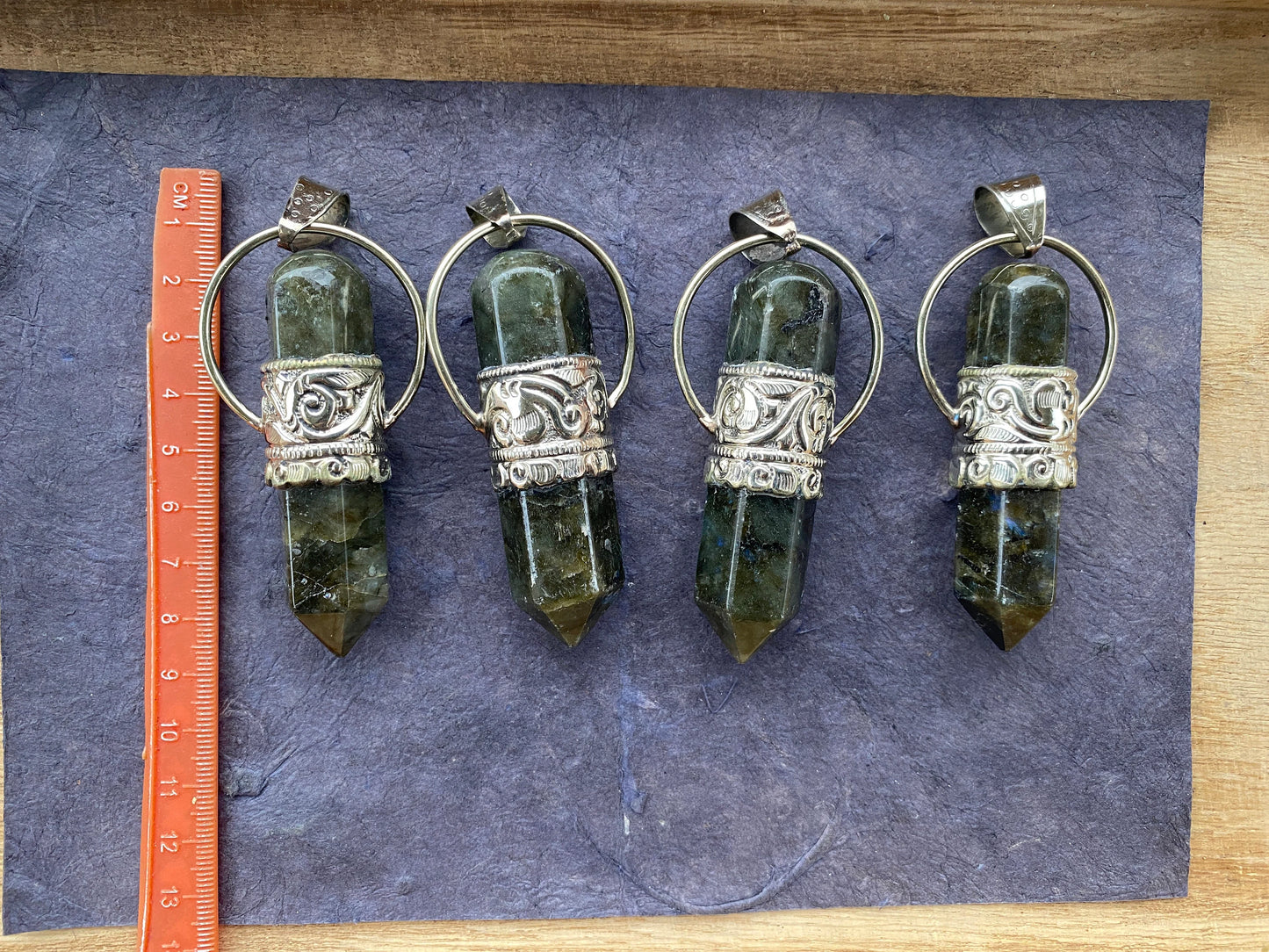 Large Point Labradorite Natural Stone Tibetan Silver Pendant, Unique Jewelry, Healing Crystal, Spiritual Protection Healing Calming Jewelry